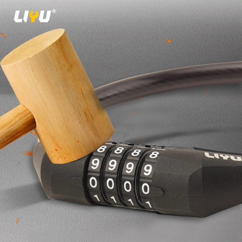 Bicycle Lock Four-digit Combination Lock Anti-theft Scissors Constant Smart Glass Door Lock Mountain Bicycle Ring Lock high quality