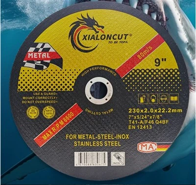 Disc de tăiere cu ochiuri duble din metal din oțel inoxidabil 230x2x22 Disc roată de tăiere cu polizor unghiular de 9 inci