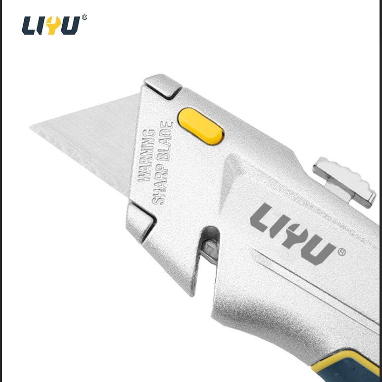 Zinc Alloy Folding Cutting Knife Utility Knife Wallpaper Knife Heavy-duty Unpacking Knife Express Knife Body With 3 Blades high quality